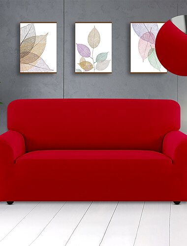  stretch bankhoes hoes bordeauxrood elastische hoekbank fauteuil tweezitsbank 4 of 3 zits l-vormige bank meubelbeschermer antislip hoes zacht wasbaar