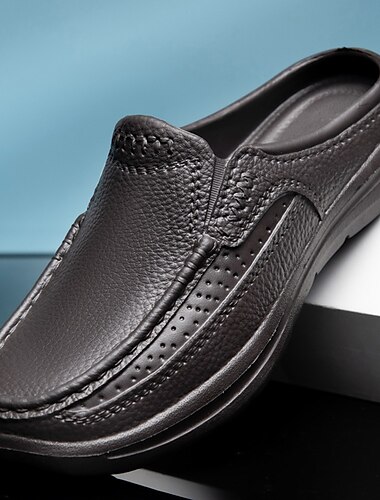  Homme Chaussons & Tongs Chaussons Grandes Tailles Pantoufles d'extérieur Décontractées Plage Extérieur Intérieur du quotidien Polyuréthane Respirable Confortable Antidérapantes Mocassins Noir Marron