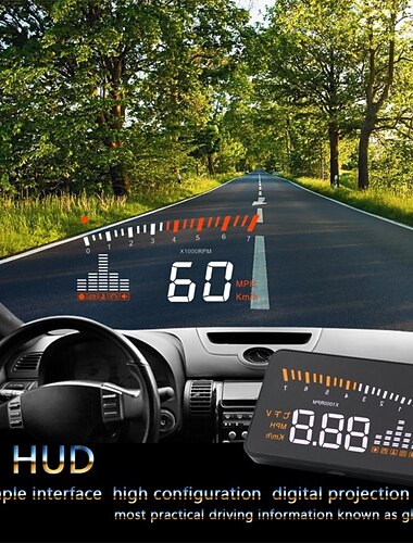  x5 car hud obd ii head-up display sistema di avviso di velocità eccessiva proiettore parabrezza allarme di tensione elettronico automatico