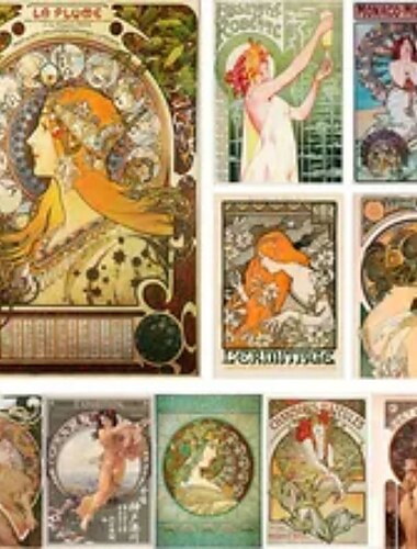  人の壁アートキャンバスヴィンテージアールヌーボーアルフォンスミュシャプリントやポスター抽象肖像写真装飾布絵画リビングルームの写真フレームなし
