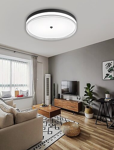  Luminárias de teto redondas led de montagem embutida 40/50 cm preto ultra fino 3 cores lâmpada de teto para quarto banheiro sala cozinha 110-240 v