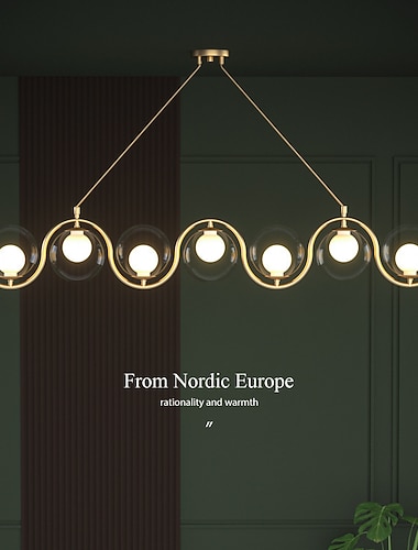  glazen kroonluchter plafondlamp goud grote lineaire 5/7-kop 77/107cm hanglampen met glazen bolkap, moderne kroonluchter uit het midden van de eeuw voor slaapkamer woonkamer eetkamer 110-240v
