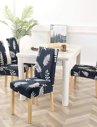  Housse de chaise de salle à manger housse de siège extensible housse de siège élastique protecteur de chaise pour salle à manger hôtel mariage doux lavable