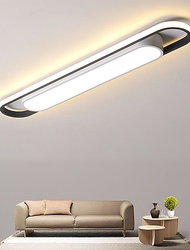  plafonnier led moderne 15.6-39in plafonnier intégré adapté aux lustres de plafond en métal dans les salons chambres restaurants bureaux couloirs et couloirs ac110v ac220v