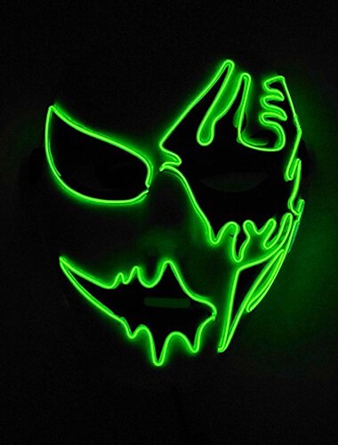  Neonlicht-LED-Maske, LED-Halloween-Gruselmaske, Cosplay-Party-Maske, Maskerade-Masken, Halloween-Kostüm, Karneval, Glow-Party-Requisiten