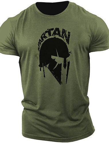  Hombre Letra Estampados Camiseta Camisetas gráficas 100% Algodón Manga Corta Gráfico Camisa Blanco Verde Trébol Café Camiseta cómoda Exterior Calle Ropa de diseñador de moda