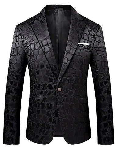  giacca blazer da festa alla moda da uomo taglie forti vestibilità regolare su misura geometria monopetto a un bottone nero 2024