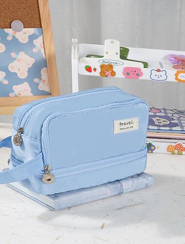 Lila Federmäppchen mit großem Fassungsvermögen, Stifttasche, Halter, Box für Mädchen, Büro, Studenten, Schreibwaren, Organizer, Schulbedarf, Geschenk zum Schulanfang