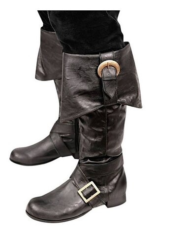 ancien Médiéval Renaissance Chaussures Bottes jazz plates Ren Faire Pirate Viking Croisé Couleur Unie Homme Femmes Unisexe Celtique Pirate Steampunk Halloween Carnaval Mascarade Performance LARP