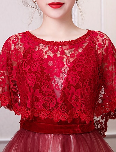  Estolas de Señora Capa Vintage Elegante Sin Mangas Poliéster Velos de Boda Con Encaje Para Boda Verano