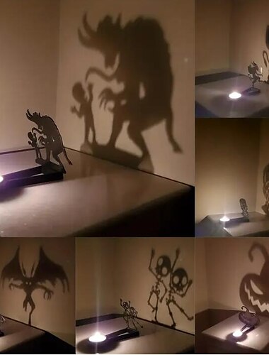  Halloween horror kaarshouder metalen decoratie grappige schaduwstandaard, halloween grappige kaarshouder desktop decoratie (zonder kaarsen)