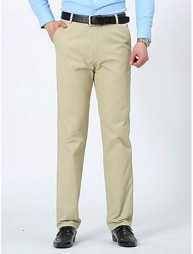 Herren Hose Hosen Chinesisch Chino Chino Hosen Tasche Glatt Komfort Atmungsaktiv Outdoor Täglich Ausgehen Modisch Brautkleider schlicht Schwarz Weiß