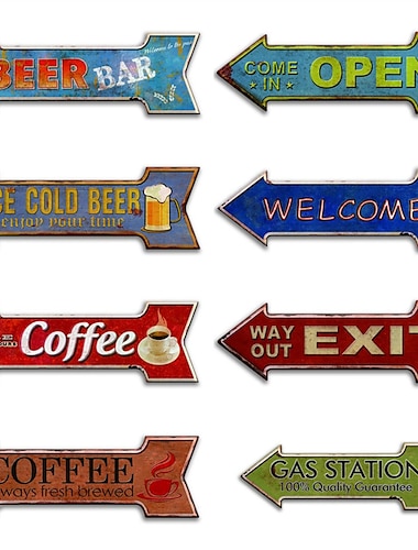  1 шт. металлическая жестяная вывеска в форме стрелки opne/exit жестяная вывеска, винтажные вывески, настенный декор, картина, настенная подвеска для кафе, пивного бара, АЗС, декор, домашний декор, настенное искусство, металлическая жестяная вывеска 16x45