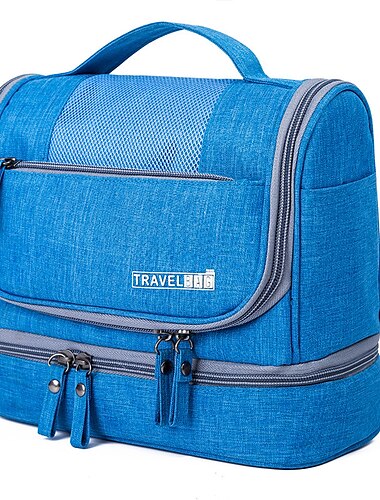  Herren Damen Handtasche Makeup Tasche Kosmetik Tasche Polyester Oxford Stoff Festtage Strand Reise Reißverschluss Hohe Kapazität Wasserdicht Atmungsaktiv Feste Farbe Blau Dunkelblau Grau