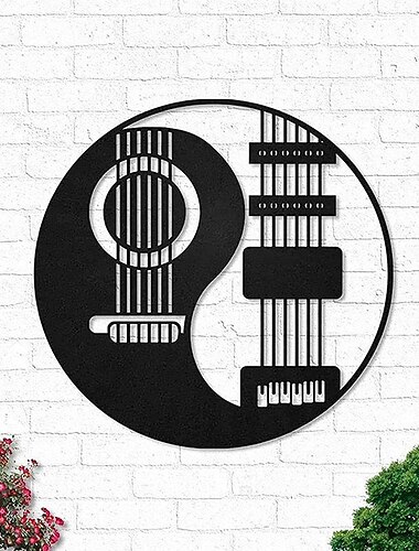  Música de guitarra, decoración de pared de metal, árbol de la vida, arte de pared de metal, adorno de pájaro, hogar, dormitorio, sala de estar, decoración de ventanas