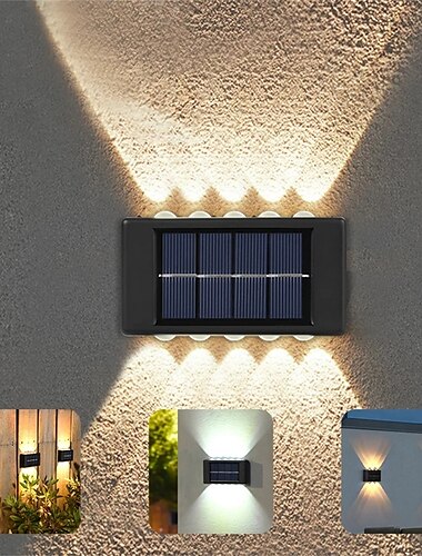  Ηλιακό φωτιστικό τοίχου 10leds αδιάβροχο ηλιακό φωτιστικό εξωτερικού χώρου πάνω-κάτω φωτεινός φωτισμός για κήπος δρόμου τοπίο μπαλκόνι διακόσμηση εξωτερικού χώρου