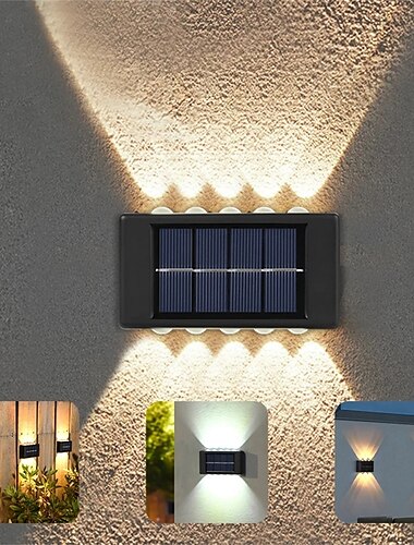  10leds applique solaire extérieure étanche lumières solaires haut et bas éclairage lumineux pour jardin rue paysage balcon décor extérieur