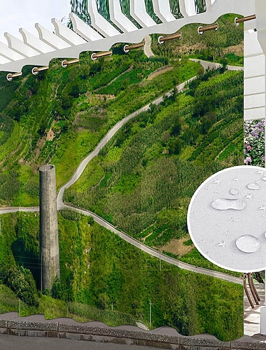  Wasserdichte Outdoor Vorhang Außenvorhänge für die Hochzeitsterrasse im Innenbereich, dicke Sichtschutz-Ösenvorhänge für Hochzeitsschlafzimmer, Wohnzimmer, Veranda, Pergola, Cabana