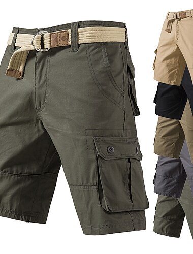  Homme Short Cargo Short Shorts de Randonnée Multi poche Plein Vestimentaire Longueur genou Extérieur Casual du quotidien Sportif Mode Noir Jaune