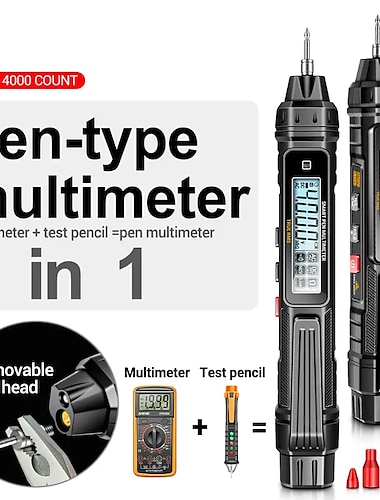 a3005 caneta multímetro digital tipo 4000 contagens medidor profissional sem contato auto tensão ac/dc testador de diodo ohm para ferramenta