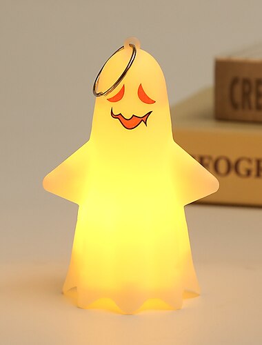  Halloween beleuchtete Geisterlampe leuchtende dekorative LED Halloween elektronische Requisiten kleine Geisterparty-Anhängerkerze Halloween dekorative Geisterlampe Desktop-Dekoration Geisterparty-Requisiten-Anhänger
