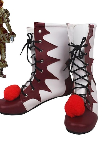  Eso Pennywise Payaso asesino Botas Adultos Mujer Gracioso Disfraz de miedo Víspera de Todos los Santos Carnaval Mardi Gras Disfraz de carnaval fácil