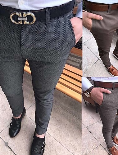  Herren Hose Hosen Chinesisch Chino Jogginghosen Tasche mit Reißverschluss Glatt In voller Länge Formal Geschäft Klassisch Smart Casual Schwarz Hellgrau