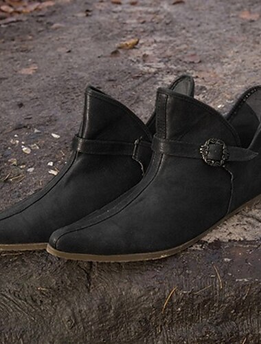  Szüret Középkori Reneszánsz Cipők Lapos jazz csizma Turn Shoes Kalóz Viking Ranger Egyszínű Férfi Női Uniszex Kelta Kalóz Fantasy Mindszentek napja Farsang Álarcos mulatság Alkalmi / Napi LARP Ren