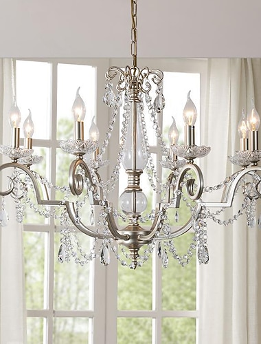  lysekrone stearinlys stil for spisestue 3/6/8 hoder moderne gårdshus hengende belysning, 9-lys stearinlys tak hengende armatur for stue soverom 110-240v