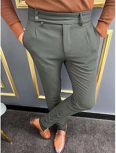  رجالي بنطلونات تشينوز سروال تشينو سروال جورخا جيب ارتفاع هايت سهل راحة ناعم مناسب للبس اليومي الأماكن المفتوحة مناسب للخارج موضة كاجوال كاكي رمادي فاتح