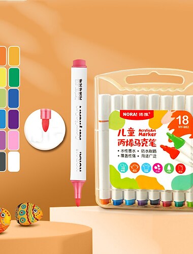  Doppelköpfiger Acryl-Markierungsstift für Kinder zum Schulanfang, DIY-Graffiti-Stift, undurchsichtig, wasserfest, große Kapazität, ungiftig, gewaschenes Aquarell
