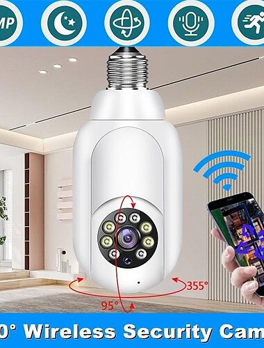  1080p/720p wifi e27 ampoule caméra de surveillance vision nocturne couleur détection de mouvement 4x zoom numérique 2 voies voix intérieur bébé moniteur sécurité à domicile netcam
