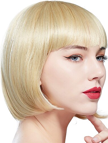  1920'ernes flapper kort paryk Great Gatsby bobo paryk sort glat paryk flapper kostume hår parykker tilbehør Halloween parykker