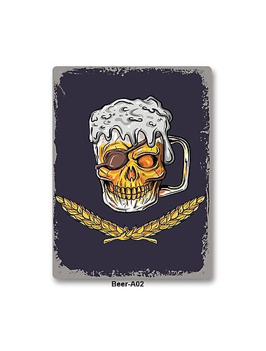  1 Stück Bier-Metall-Blechschild, Bar-Blechschild, Vintage-Küchenschilder, Wanddekoration, Malerei, Wandbehang für Restaurant-Dekor, Bar-Dekor, Heimdekoration, Wandkunst, Metall-Blechschild, 30 x 40