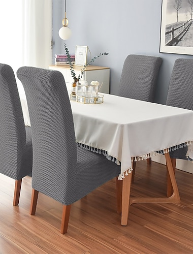  eetkamerstoelhoezen, stretch stoelhoes zwart groen spandex jacquard bordeauxrood hoge rugleuning stoelbeschermer hoezen stoelhoes met elastische band voor eetkamer, bruiloft, ceremonie, banket