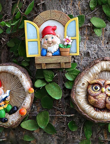  nain de jardin statue elf out the door tree hugger garden peeker yard art tree sculpture tree gnome decoration outdoor for patio yard pelouse porche ornement