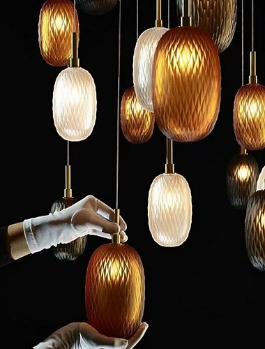  Luz colgante de vidrio ámbar con relleno degradado hecho a mano martillado regulable d12 * h17cm lámpara colgante con enchufe g9 con acabado de latón para isla de cocina 110-240v