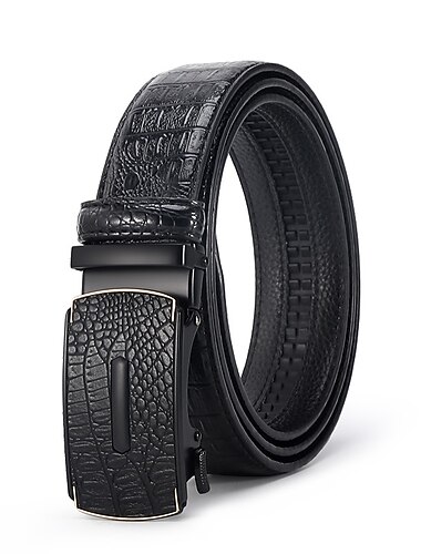  Men's Leather Belt Tactical Belt Black 1# Black 2# Cowhide Plain Daily Wear Going out Weekend