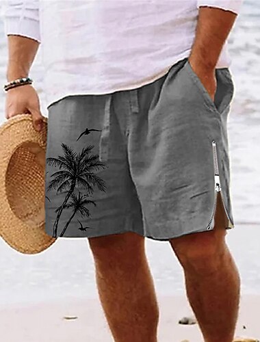  Per uomo Albero di Cocco Stampe Grafiche Pantaloncini da mare Pantaloncini da Surf Costumi da bagno Misura del girovita medio Streetwear Hawaiano Designer Casuale Quotidiano Ferie Cerniera Tasca