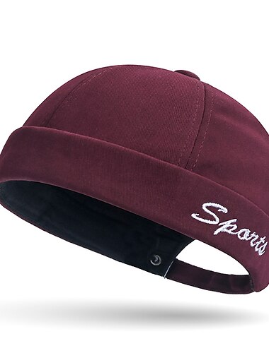  Unisex Beanie Mütze Docker-Kappe Randlose Hüte Schwarz Rote Polyester Mode Brautkleider schlicht Minimalismus Outdoor Urlaub Glatt Einstellbar Modisch