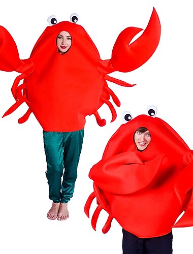  lustige Königskrabbenkostüme für Paare Halloween-Gruppenkostüme für Paare für Männer und Frauen Film-Cosplay Cosplay-Kostüme roter Turnanzug/Onesie Halloween Karneval Maskerade