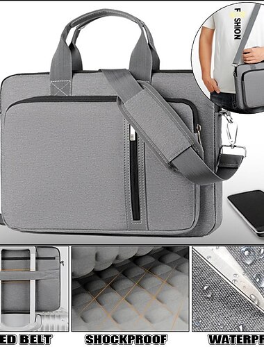  13 13.3 14 15 15.6 16 17 17.3 pouces ordinateur portable sac antichoc &ampli ; mallette étanche sac de messager sac à bandoulière sac de travail d'affaires ordinateur portable étui pour macbook