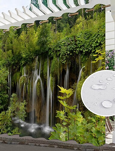  Wasserdichte Outdoor Vorhang Außenvorhänge für die Hochzeitsterrasse im Innenbereich, dicke Sichtschutz-Ösenvorhänge für Hochzeitsschlafzimmer, Wohnzimmer, Veranda, Pergola, Cabana