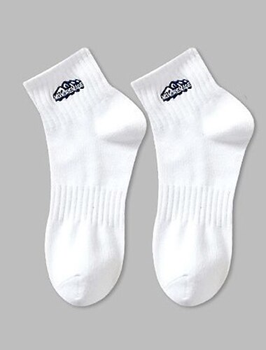  Herren 2 Paar Ankle Socken Laufsport Socken Schwarz Weiß Farbe Glatt Casual Täglich Grundlegend Mittel Vier Jahreszeiten Modisch Atmungsaktiv