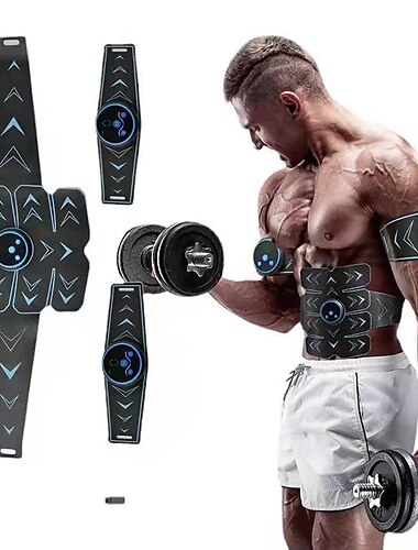  ems abs trainer בטן אלקטרו גירוי אלקטרוסטימולציה usb טעון כושר ביתי אימון בית כושר מכון כושר חיטוב שרירים חגורות לעיסוי