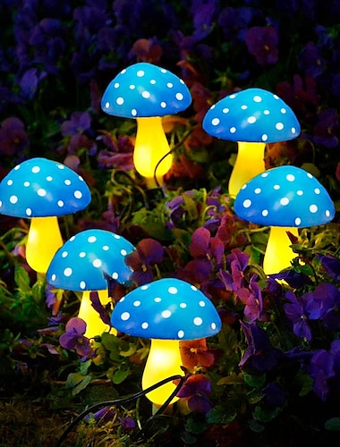  solární venkovní voděodolná zahradní houbová světla 6led 8 režimů osvětlení zahrada trávník nádvoří vila chodník patio krajina sváteční dekorace světlo