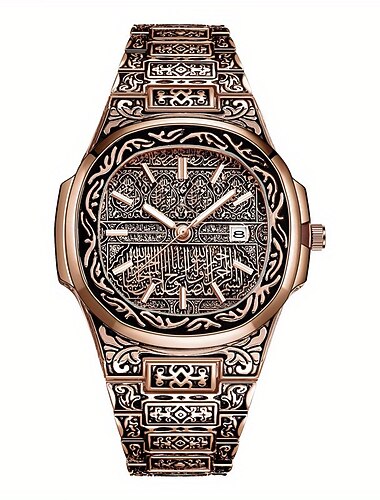  Orologio da polso in acciaio bronzato retro orologio da uomo con cinturino in acciaio moda tendenziale calendario business orologio per uomini