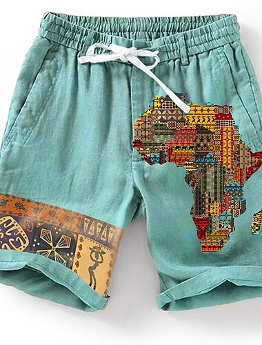  Pánské Grafika Kraťasy Letní šortky Plážové šortky Středně vysoký pas Designové Etnický styl Ležérní Denní Dovolená Šňůrky Elastický pas 3D tisk Návrhář Oblečení