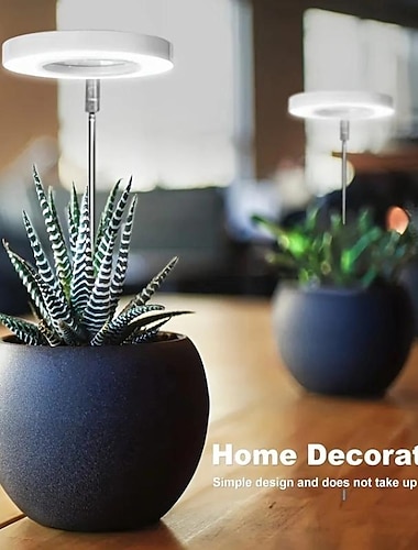  luces de cultivo para plantas de interior luz de planta de espectro completo led uv rojo azul luz de crecimiento ajustable en altura con 3 brillos regulables con temporizador para plantas pequeñas