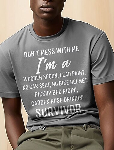  Férfi Rövid Ujjú Póló Ne Babrálj Velem Túlélő Grafikás Póló - Kemény Gyermekkori Humor Régi Iskolás Ellenállás
